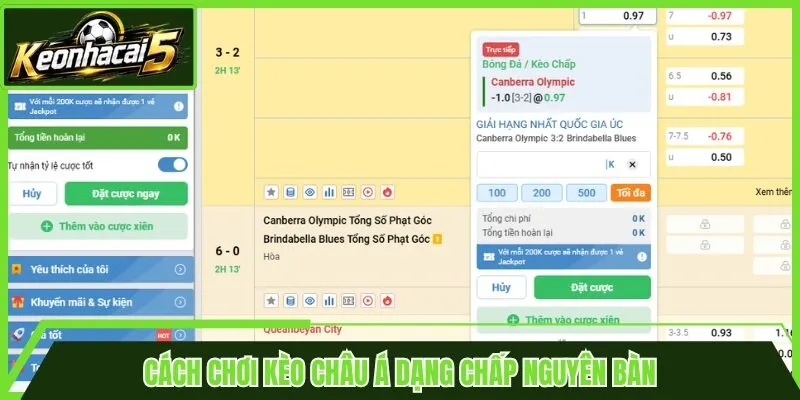 Cách chơi kèo châu Á dạng chấp nguyên bàn