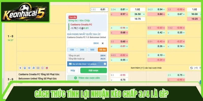 Cách thức tính lợi nhuận kèo chấp 3/4 là gì?