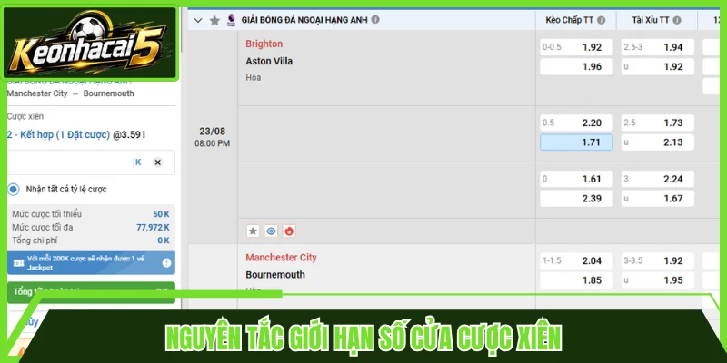 Nguyên tắc giới hạn số cửa cược xiên